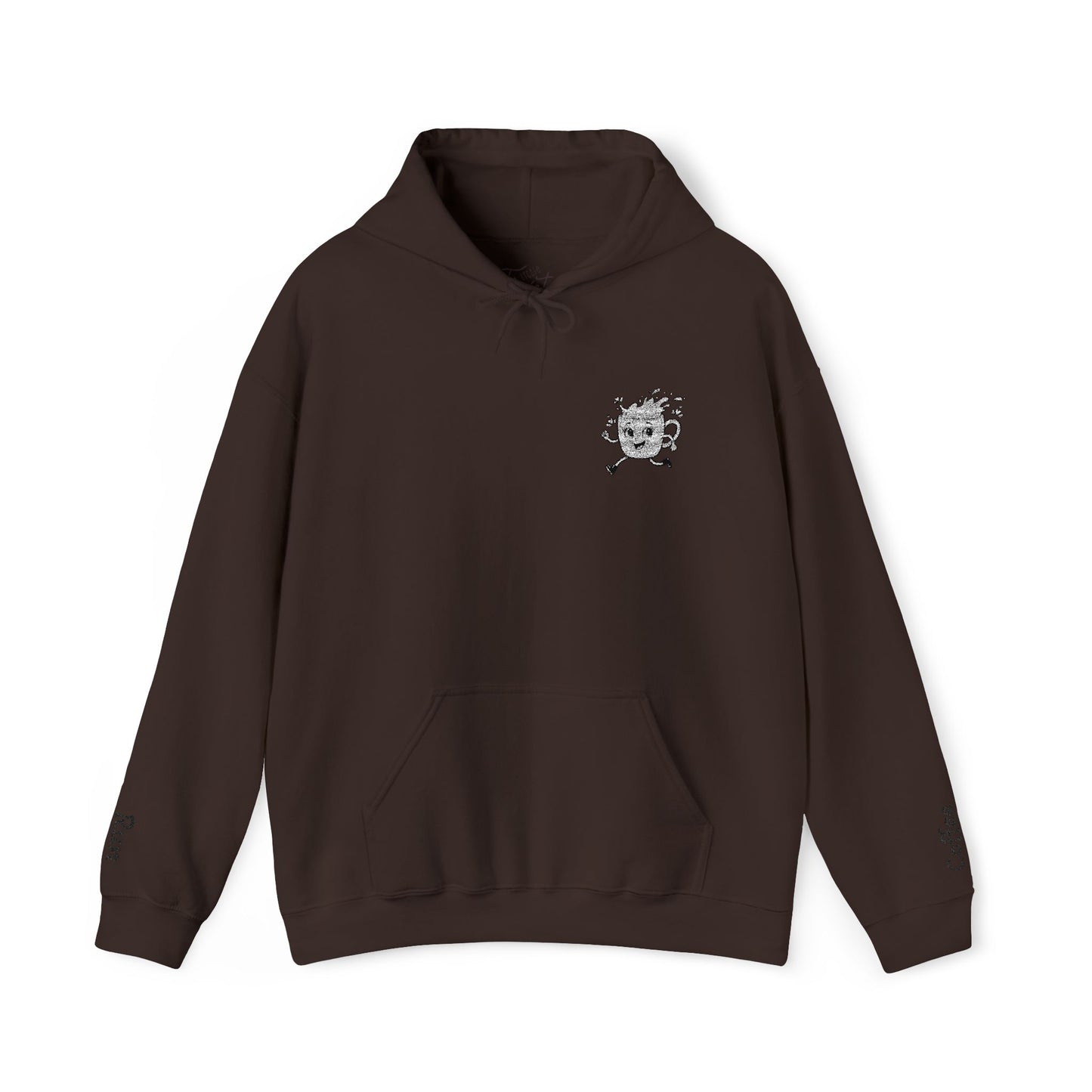 Embroidered Coffee Run Hoodie – Cozy Cotton Blend Sweatshirt, Minimalist Coffee Lover Gift, Running & Caffeine Sweatshirt, Unisex Pullover Hoodie