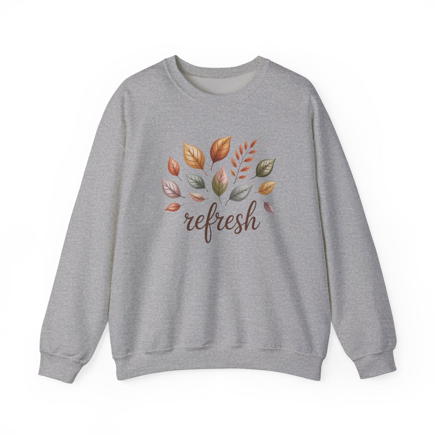 Fall Refresh Crewneck Sweatshirt | Autumn Leaves Pullover | Cozy Sand Sweatshirt | Fall Aesthetic Sweater | Thanksgiving Outfit