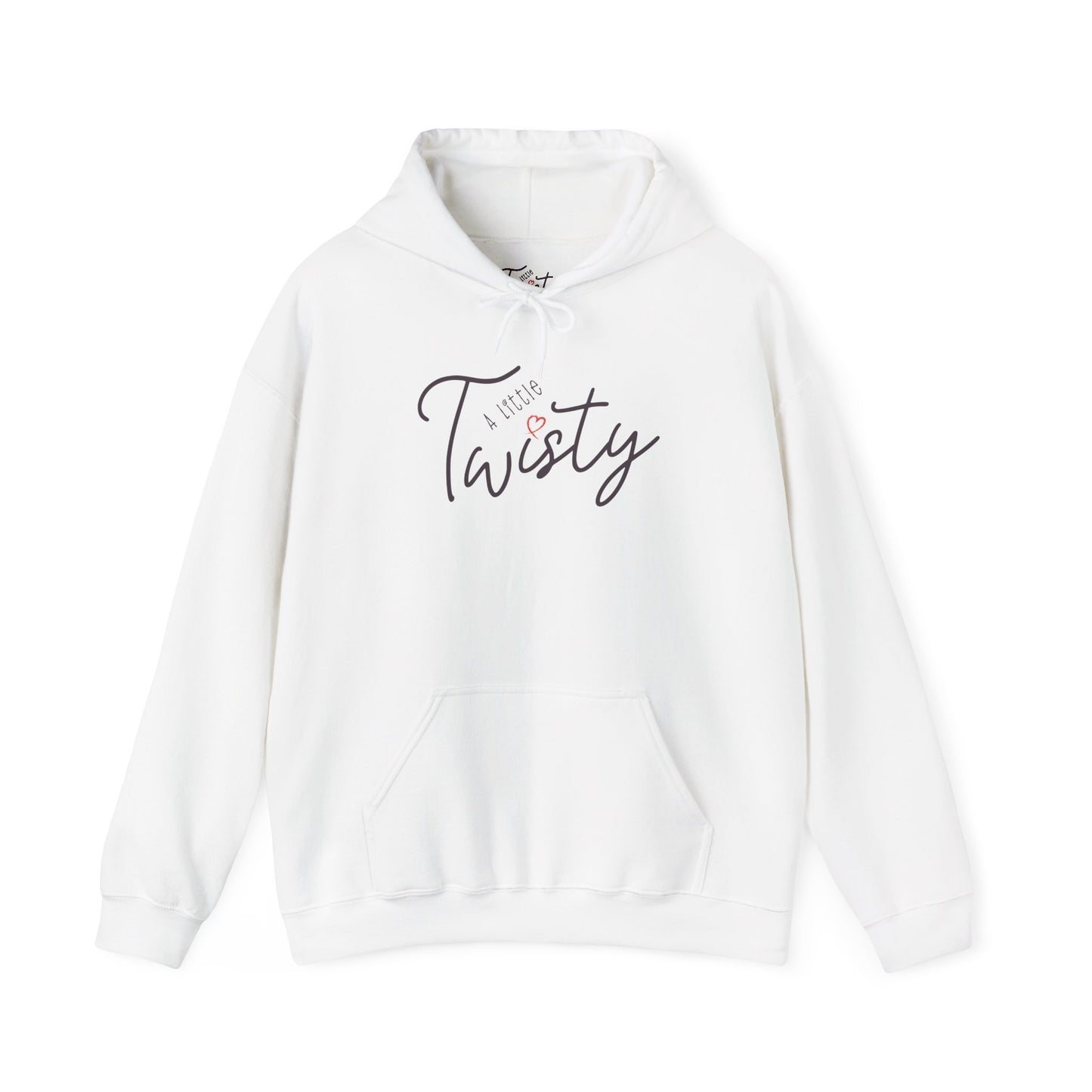 "A Little Twisty" Hoodie – Minimalist Graphic Hooded Sweatshirt, Cozy Unisex Pullover with Pocket, Funny Quote Hoodie, Aesthetic White Hoodie Gift