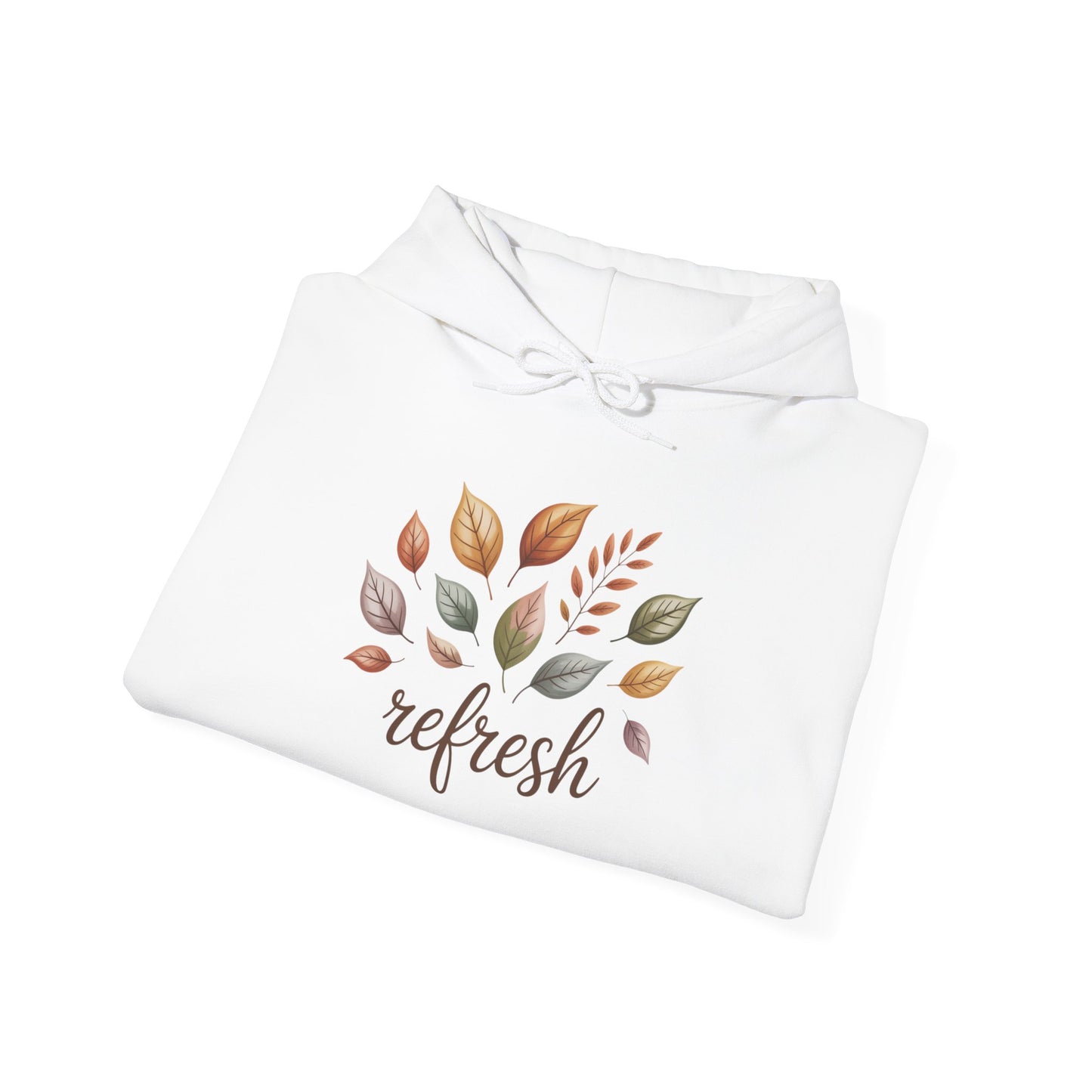 Fall Refresh Hoodie – Cozy Unisex Leaf Sweatshirt, Fall Minimalist Hoodie, Eco-Friendly Nature Pullover, Soft Cotton Fleece Hoodie Gift