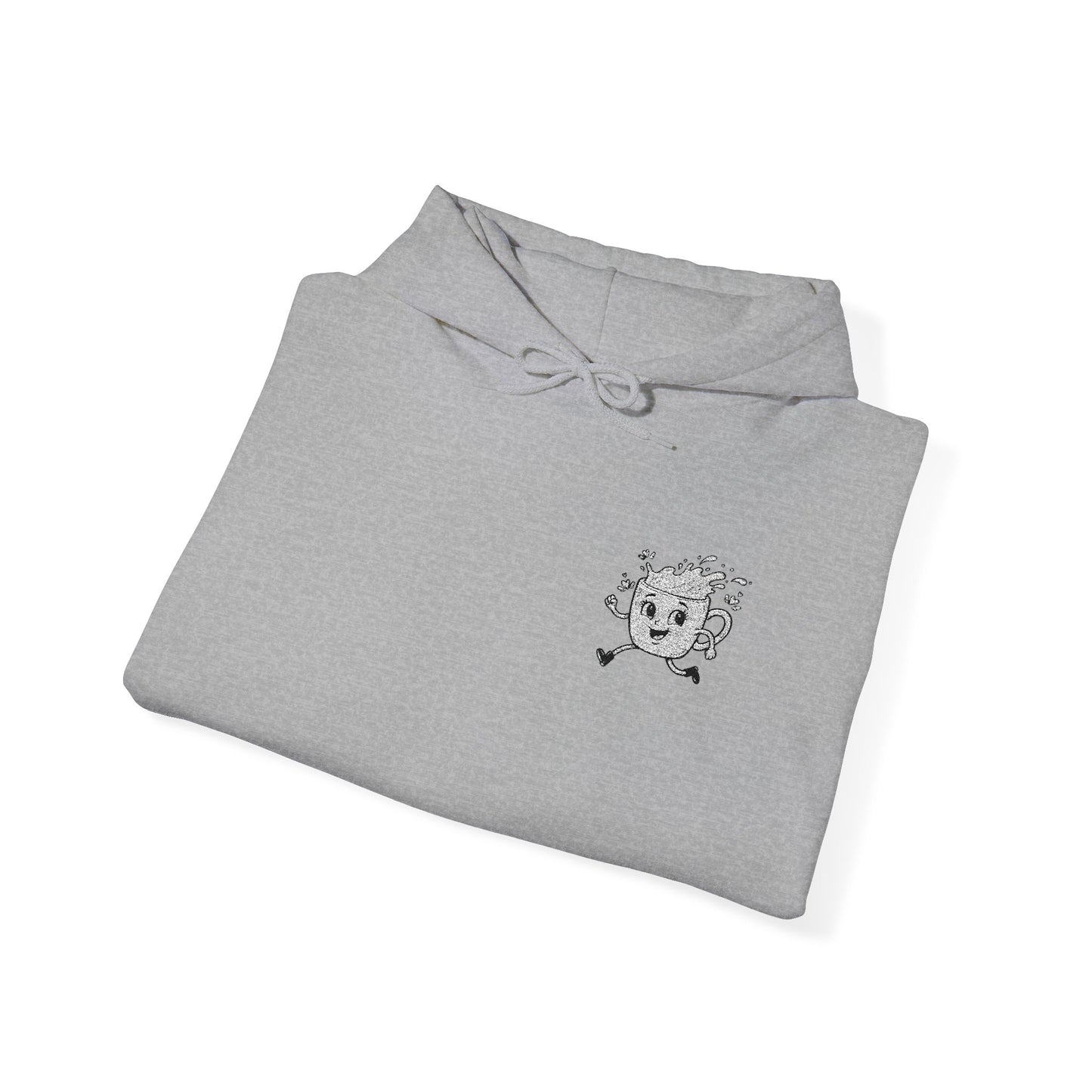 Embroidered Coffee Run Hoodie – Cozy Cotton Blend Sweatshirt, Minimalist Coffee Lover Gift, Running & Caffeine Sweatshirt, Unisex Pullover Hoodie
