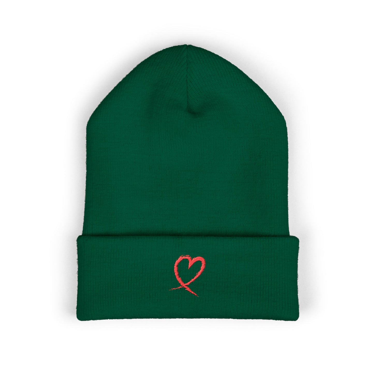 "A Little Twisty" Heart Embroidered Classic Cuffed Beanie