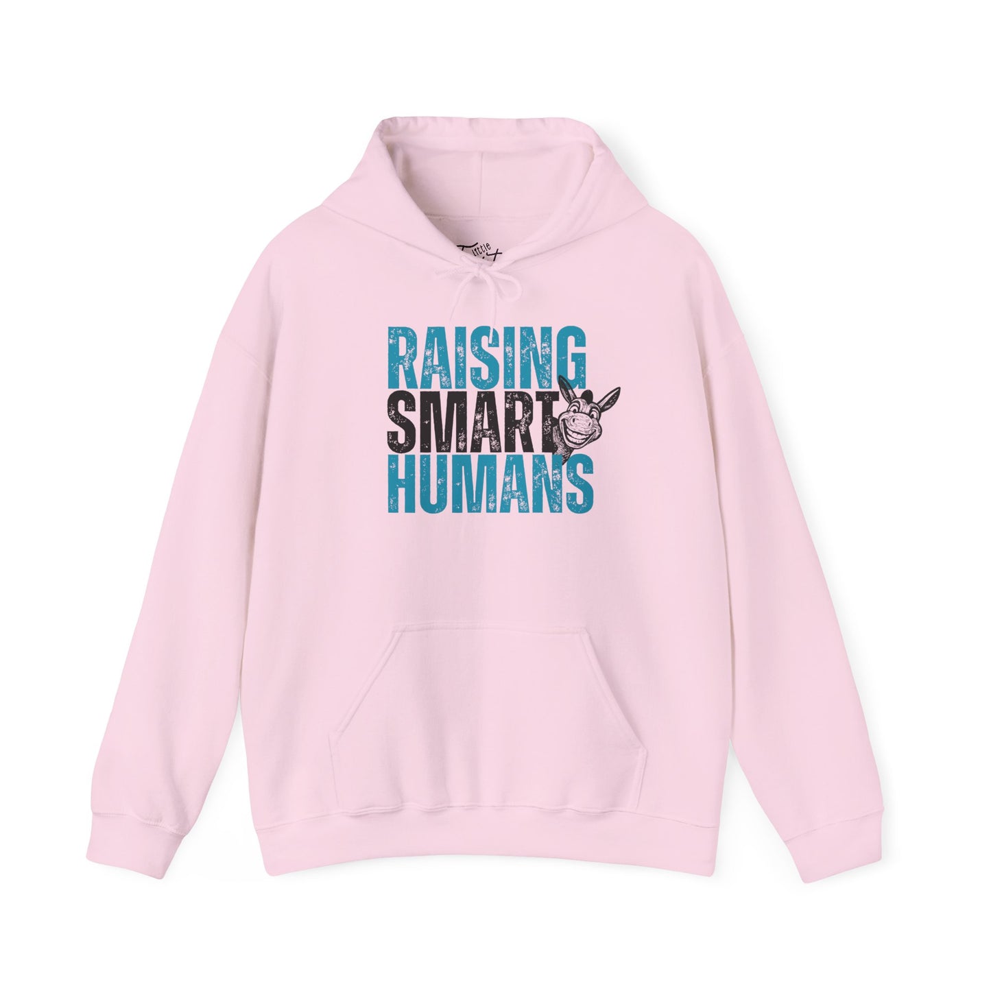 Raising Smart Humans Hoodie | Funny Parenting “Smart Ass” Donkey Sweatshirt | Unisex Cozy Hoodie | Mom Dad Teacher Sarcastic Gift, Optional Personalization