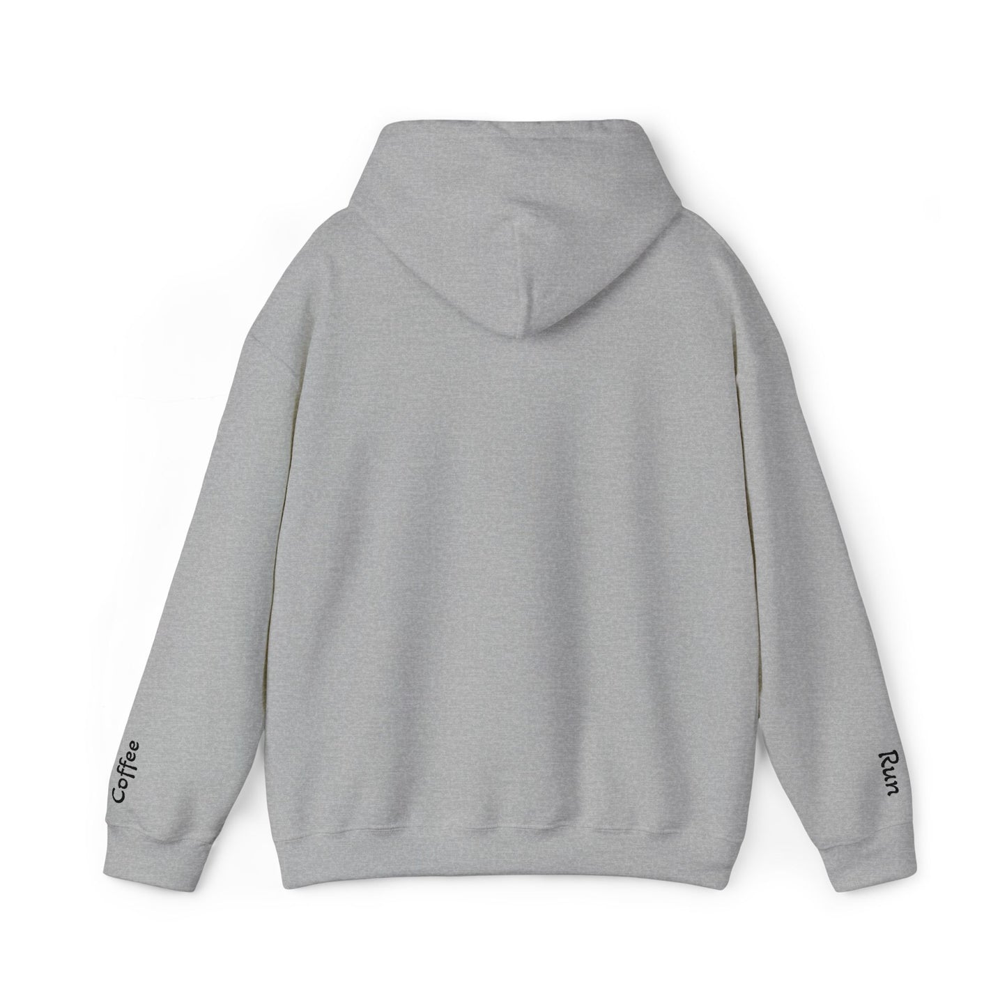 Embroidered Coffee Run Hoodie – Cozy Cotton Blend Sweatshirt, Minimalist Coffee Lover Gift, Running & Caffeine Sweatshirt, Unisex Pullover Hoodie