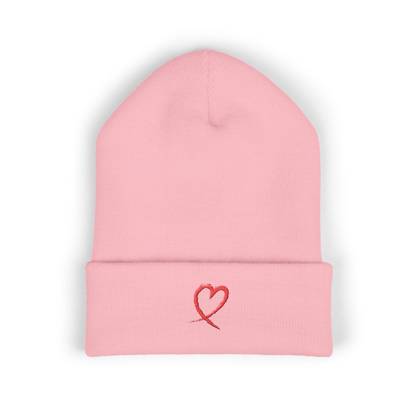 "A Little Twisty" Heart Embroidered Classic Cuffed Beanie
