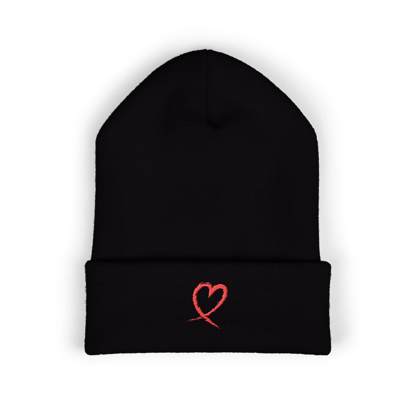 "A Little Twisty" Heart Embroidered Classic Cuffed Beanie