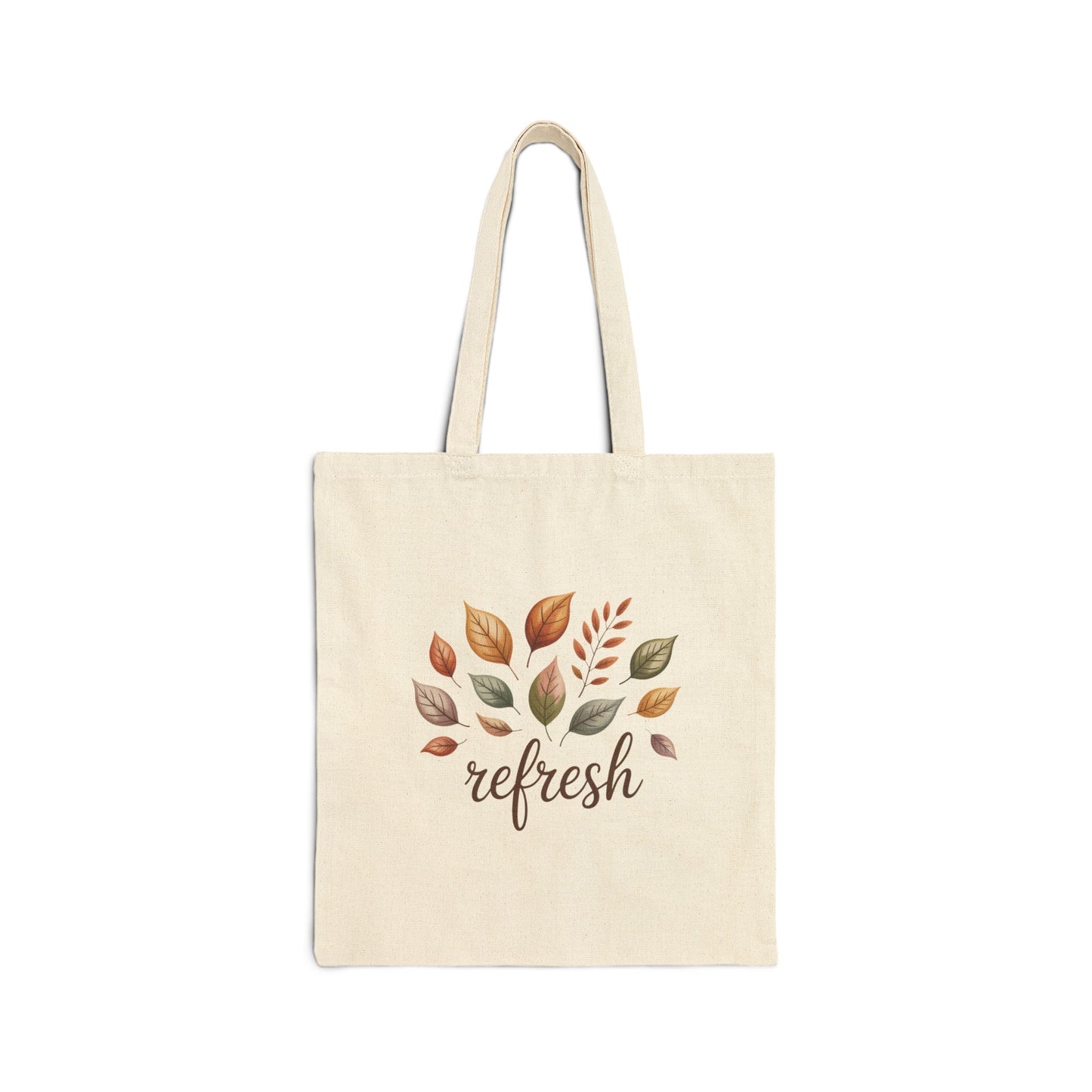 Fall Refresh Canvas Tote Bag | Eco-Friendly Reusable Cotton Shopper | Autumn Leaf Print Tote | Sustainable Gift for Her