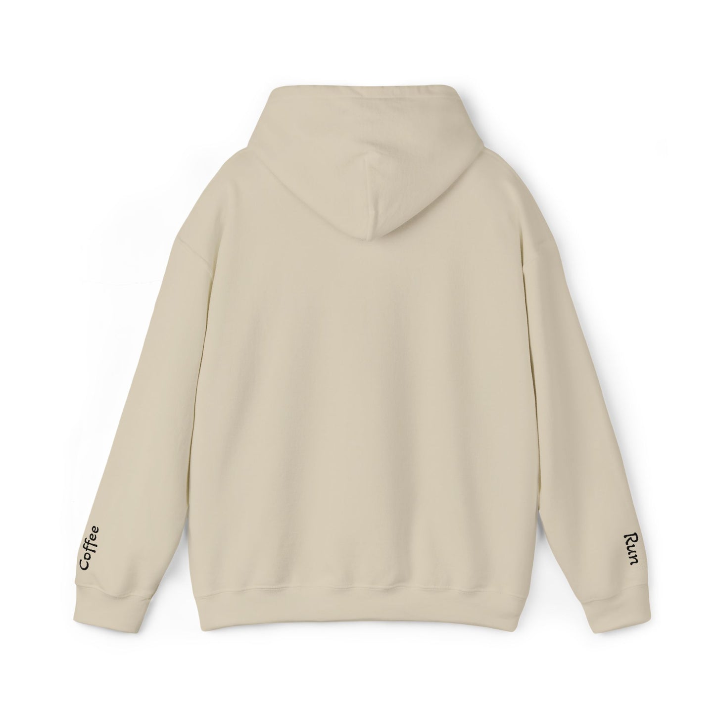 Embroidered Coffee Run Hoodie – Cozy Cotton Blend Sweatshirt, Minimalist Coffee Lover Gift, Running & Caffeine Sweatshirt, Unisex Pullover Hoodie