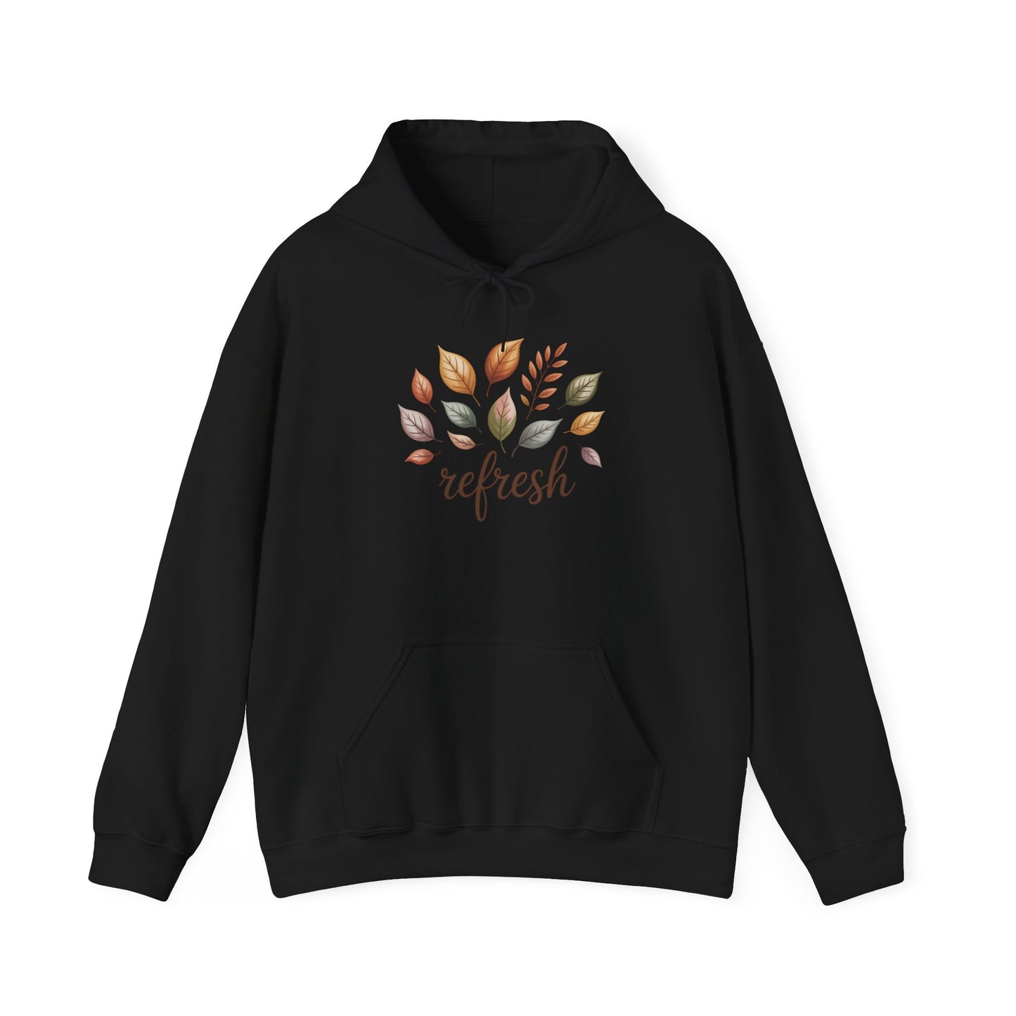 Fall Refresh Hoodie – Cozy Unisex Leaf Sweatshirt, Fall Minimalist Hoodie, Eco-Friendly Nature Pullover, Soft Cotton Fleece Hoodie Gift
