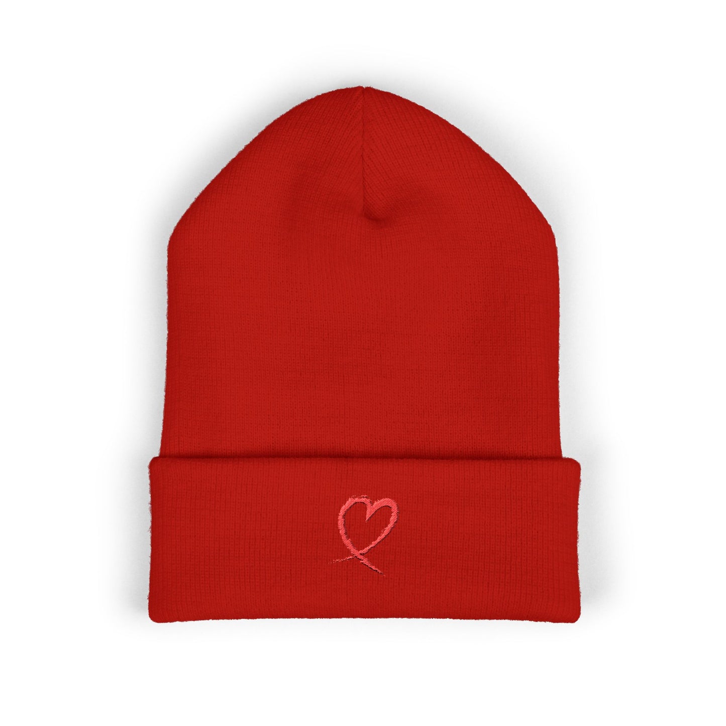 "A Little Twisty" Heart Embroidered Classic Cuffed Beanie