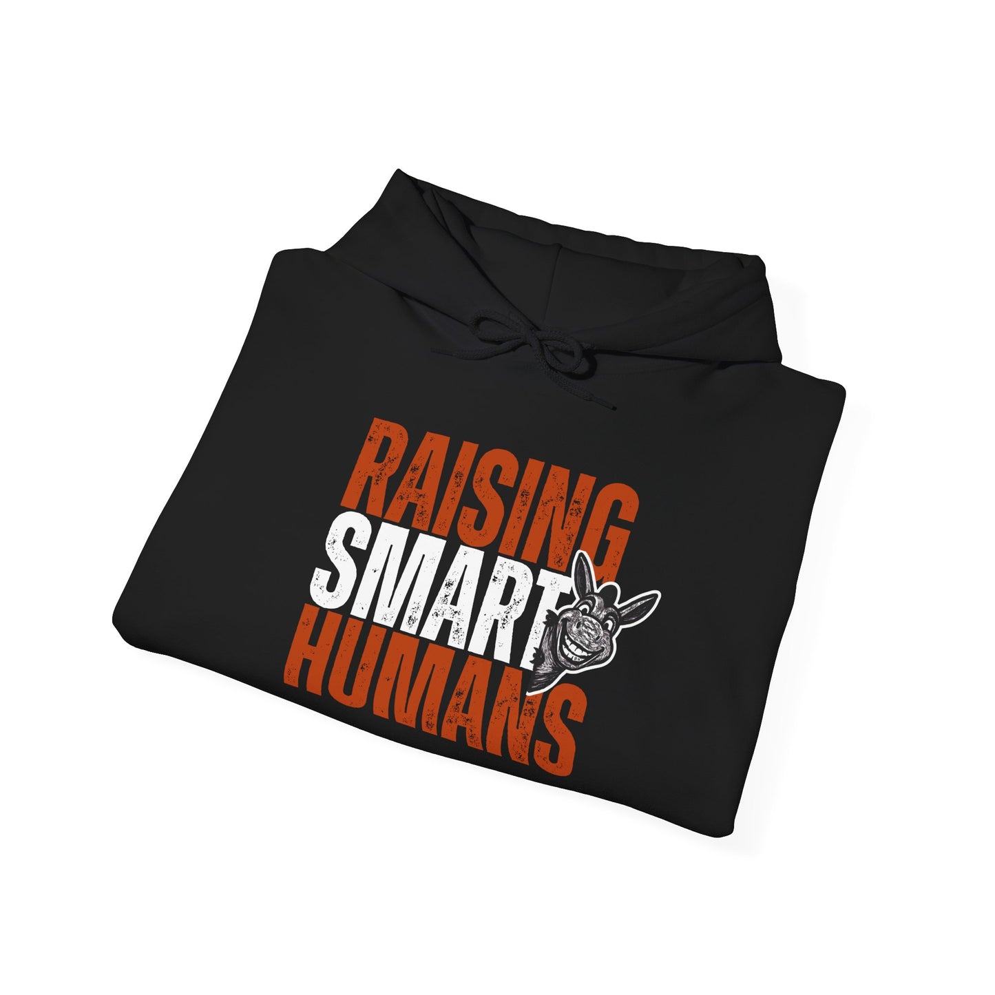 Raising Smart Humans Hoodie | Funny Parenting “Smart Ass” Donkey Sweatshirt | Unisex Cozy Hoodie | Mom Dad Teacher Sarcastic Gift, Optional Personalization