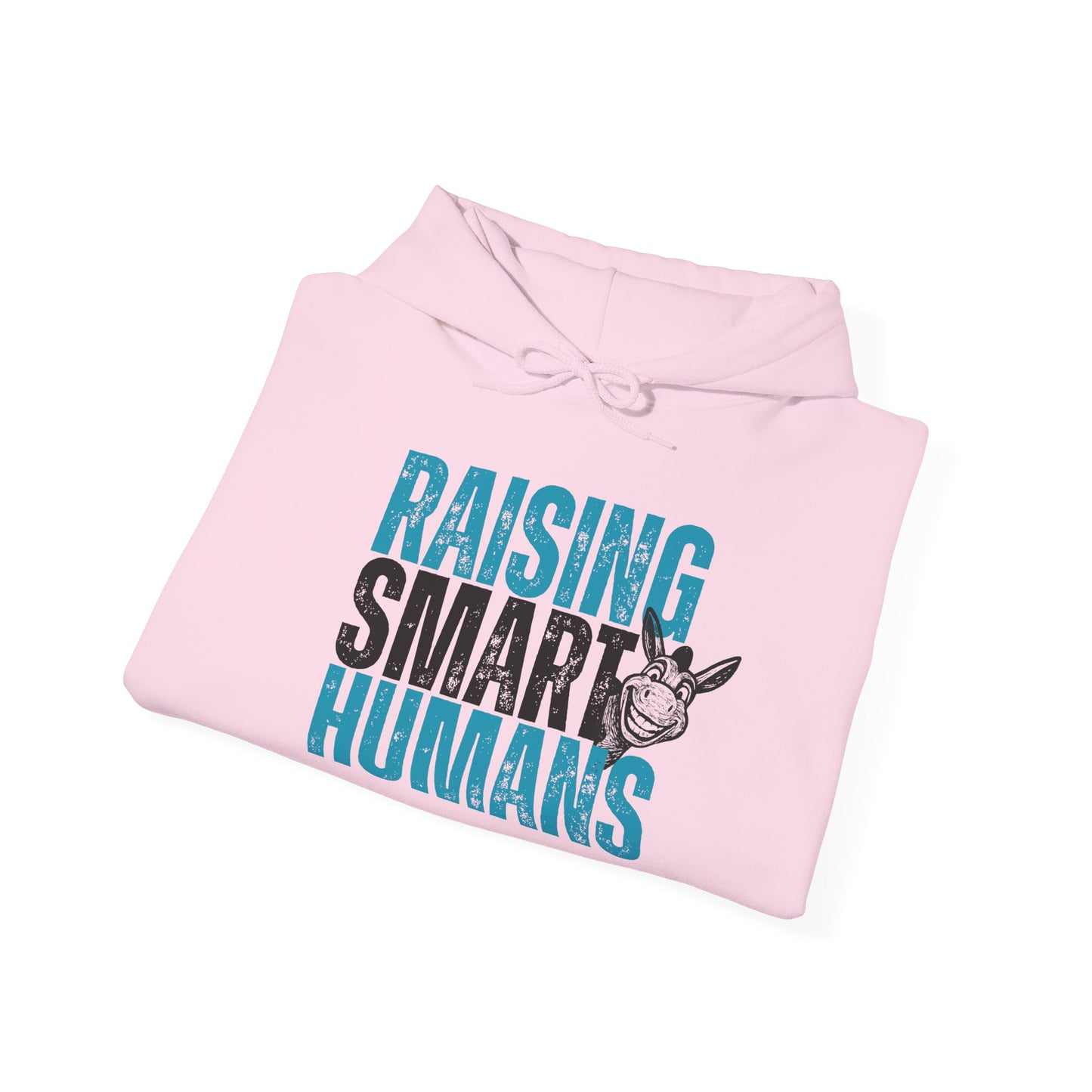 Raising Smart Humans Hoodie | Funny Parenting “Smart Ass” Donkey Sweatshirt | Unisex Cozy Hoodie | Mom Dad Teacher Sarcastic Gift, Optional Personalization