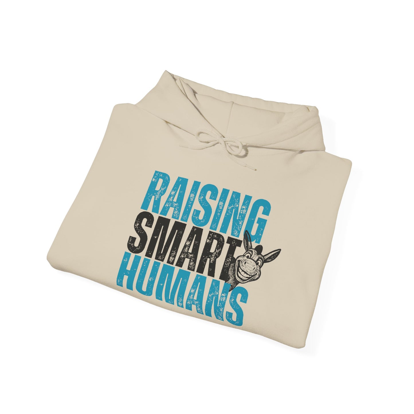 Raising Smart Humans Hoodie | Funny Parenting “Smart Ass” Donkey Sweatshirt | Unisex Cozy Hoodie | Mom Dad Teacher Sarcastic Gift, Optional Personalization