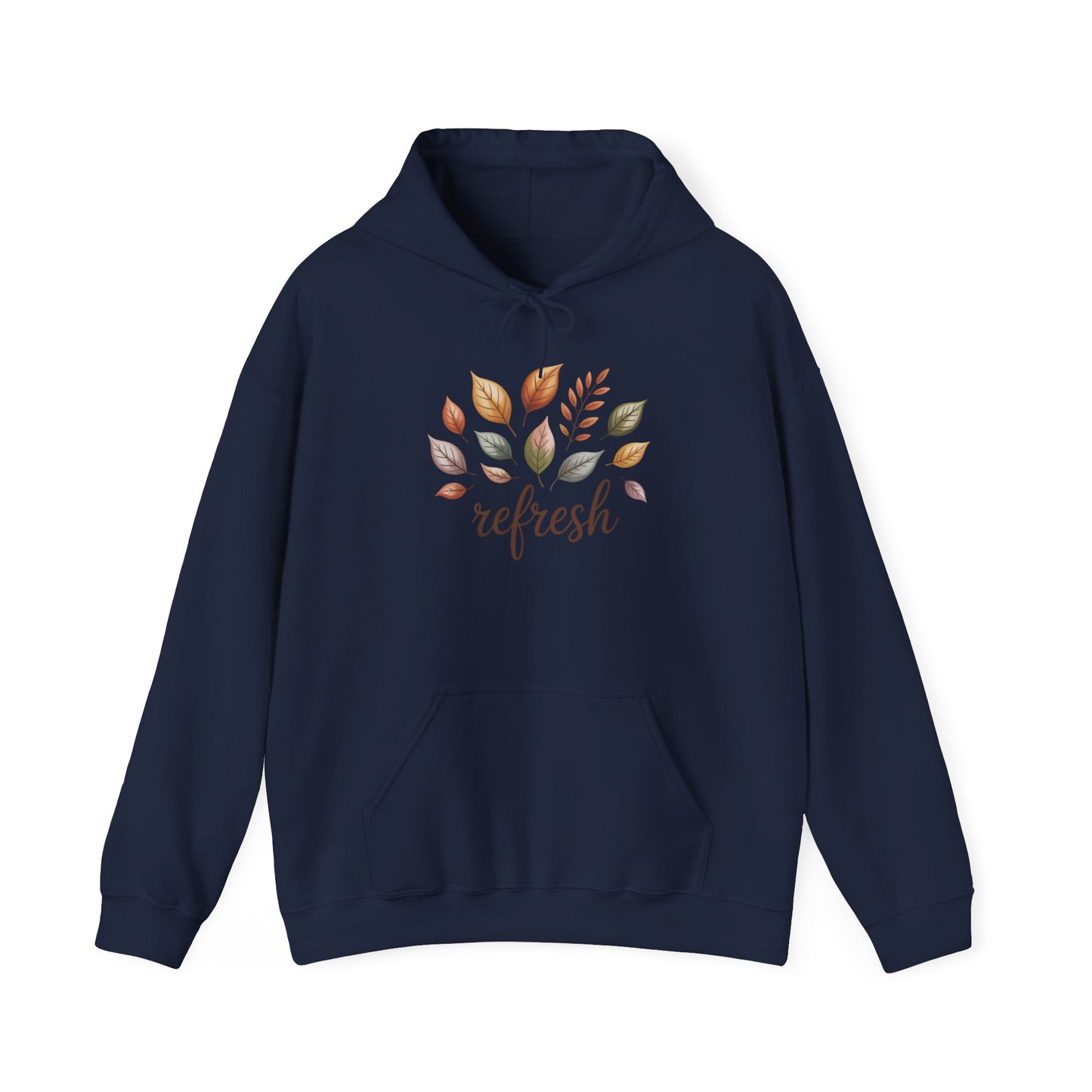 Fall Refresh Hoodie – Cozy Unisex Leaf Sweatshirt, Fall Minimalist Hoodie, Eco-Friendly Nature Pullover, Soft Cotton Fleece Hoodie Gift