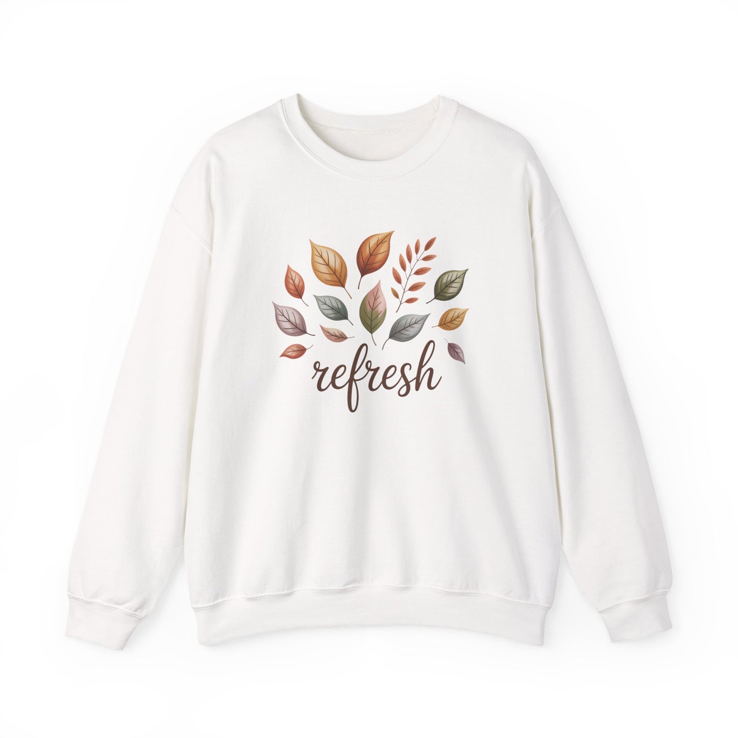 Fall Refresh Crewneck Sweatshirt | Autumn Leaves Pullover | Cozy Sand Sweatshirt | Fall Aesthetic Sweater | Thanksgiving Outfit
