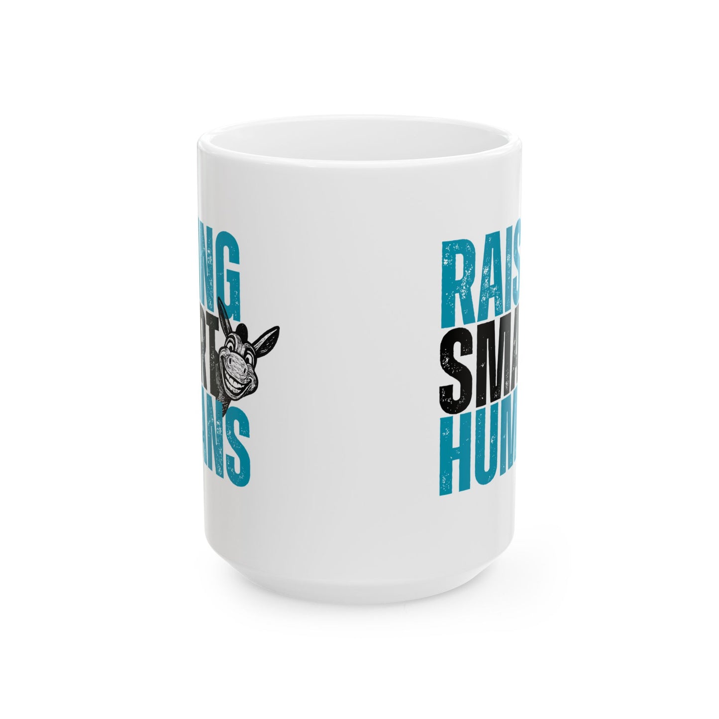 Raising Smart Humans Funny Parenting Mug | Donkey “Smart Ass” Humor Cup | Sarcastic Parent Gift | Dishwasher & Microwave Safe Mug
