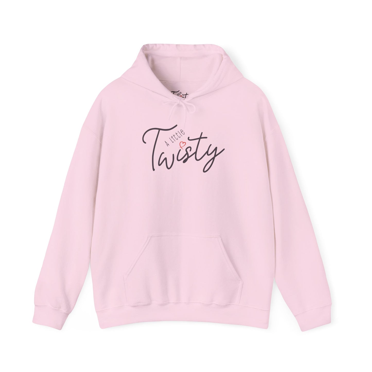 "A Little Twisty" Hoodie – Minimalist Graphic Hooded Sweatshirt, Cozy Unisex Pullover with Pocket, Funny Quote Hoodie, Aesthetic White Hoodie Gift
