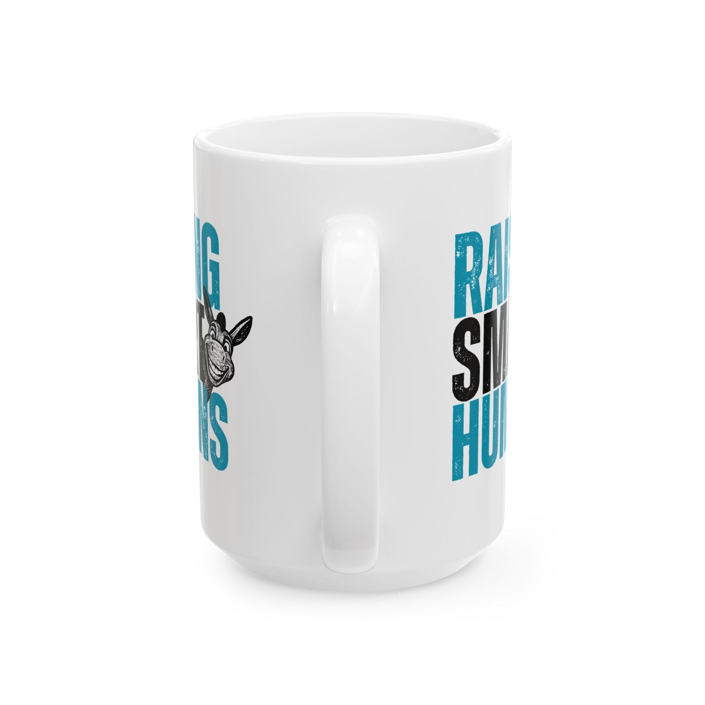 Raising Smart Humans Funny Parenting Mug | Donkey “Smart Ass” Humor Cup | Sarcastic Parent Gift | Dishwasher & Microwave Safe Mug