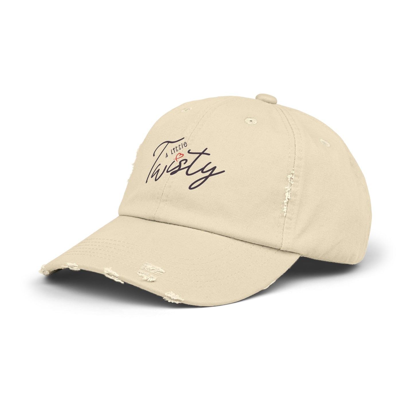 “A Little Twisty” Distressed Hat | Vintage-Style Cotton Twill Cap | Adjustable Baseball Hat | Casual Unstructured 6-Panel Cap